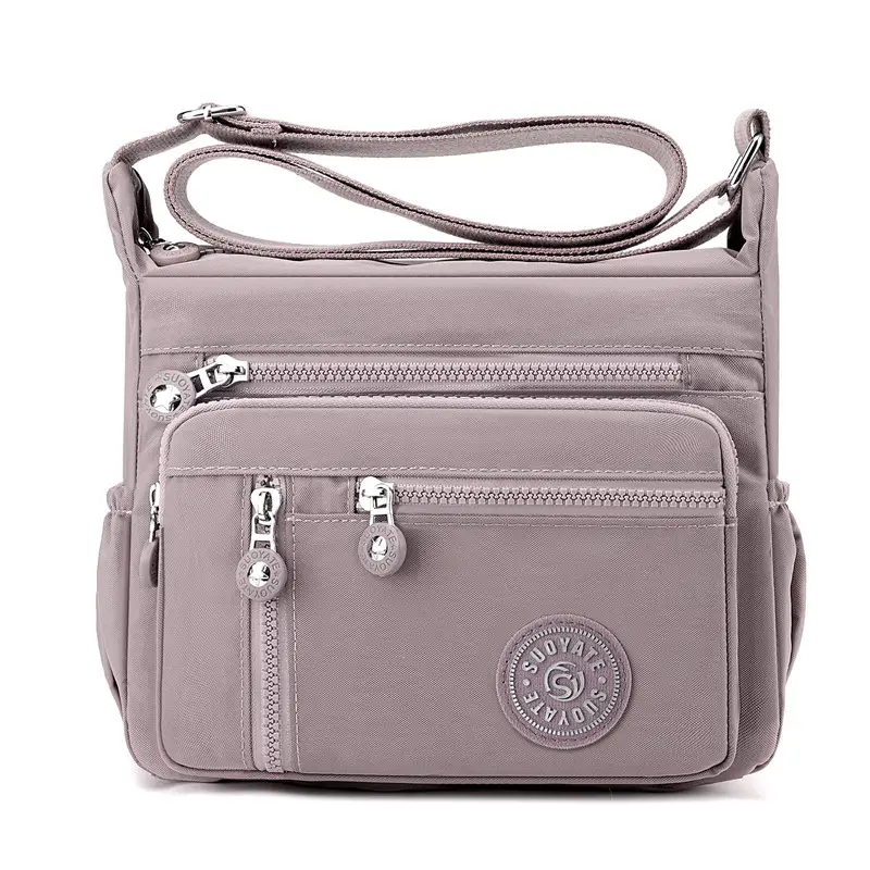 New Nylon Crossbody Bag Large Capacity Purple - Image 3