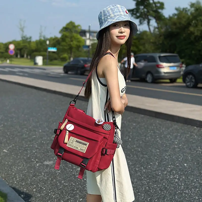 Japanese Style Blue Crossbody Bag for Girls College