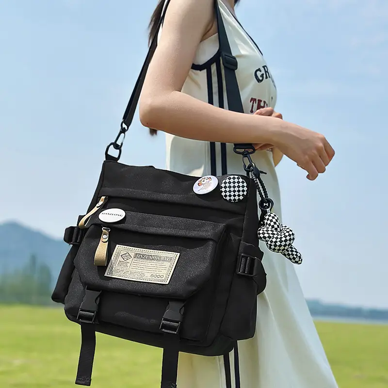 Japanese Style Blue Crossbody Bag for Girls College