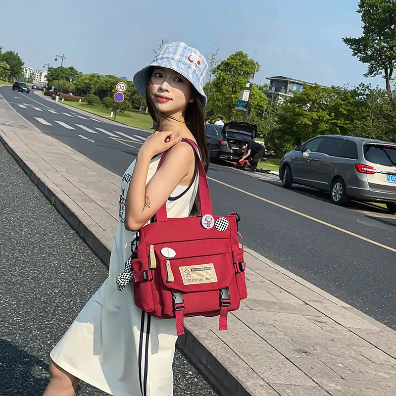 Japanese Style Blue Crossbody Bag for Girls College