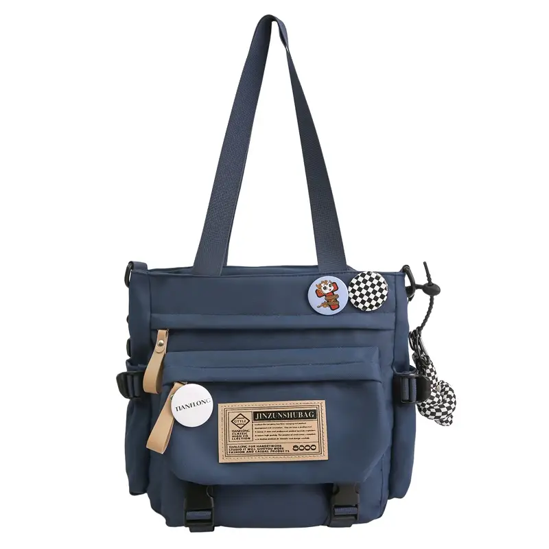 Japanese Style Blue Crossbody Bag for Girls College