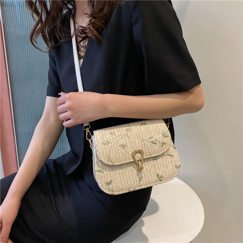 Women Floral Woven Saddle Bag Shoulder Crossbody 2026 - Image 5