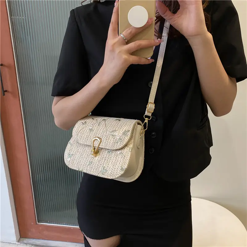 Women Floral Woven Saddle Bag Shoulder Crossbody 2026 - Image 6