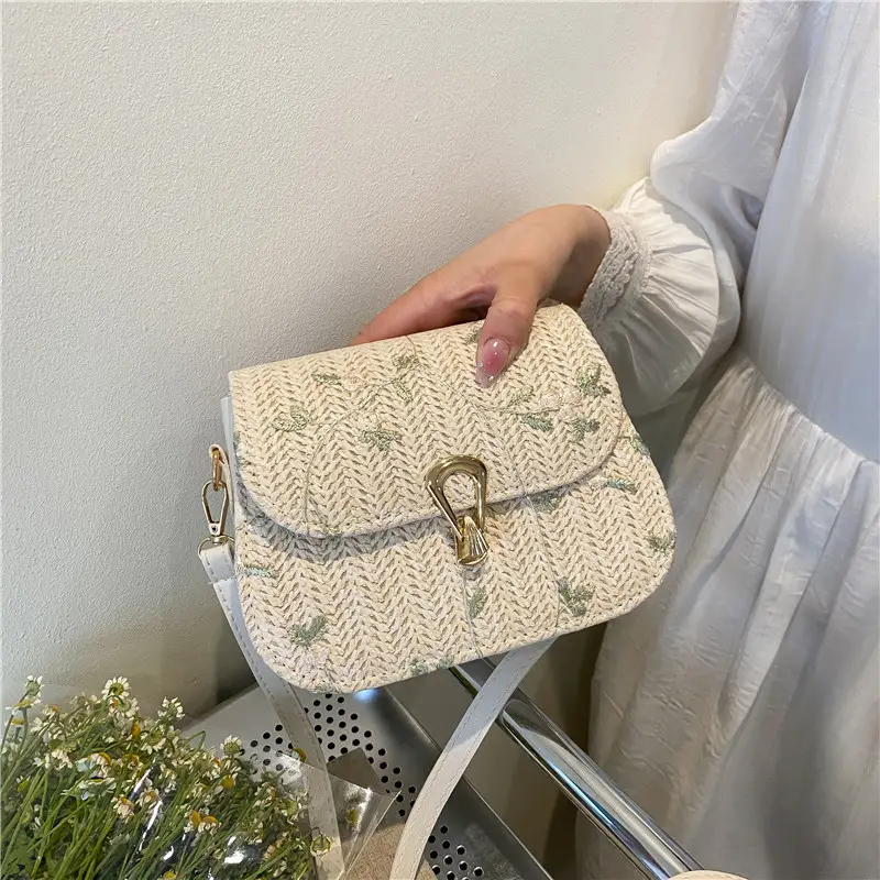 Women Floral Woven Saddle Bag Shoulder Crossbody 2026 - Image 2