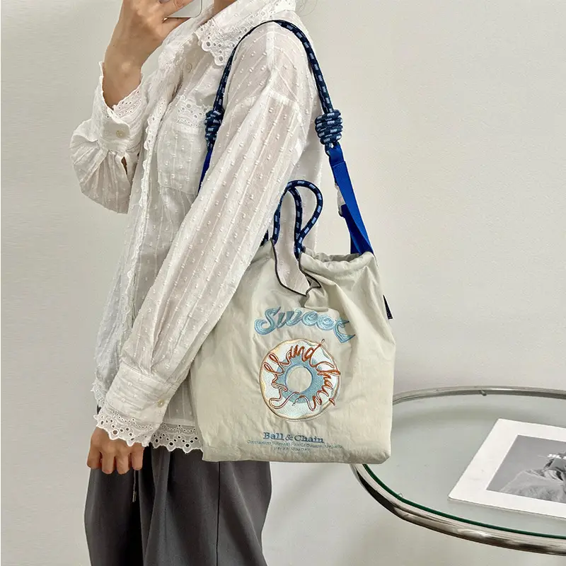 Embroidered Japanese Style Shoulder Bag for Women