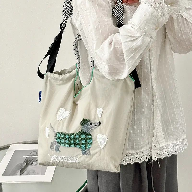 Embroidered Japanese Style Shoulder Bag for Women