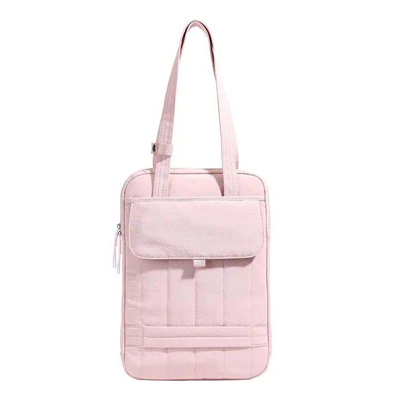 Pink Quilted Shoulder Bag for Laptops & Commuters - Image 9