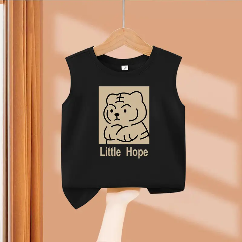 Boys New Vest Black Cartoon Print Sleeveless Summer - Image 3