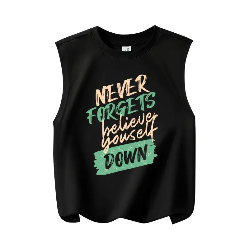 Boys New Vest Black Cartoon Print Sleeveless Summer - Image 8