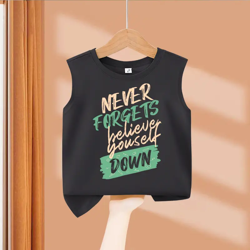 Boys New Vest Black Cartoon Print Sleeveless Summer - Image 2