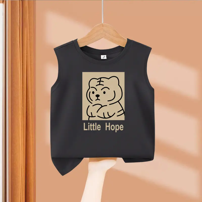 Boys New Vest Black Cartoon Print Sleeveless Summer - Image 4