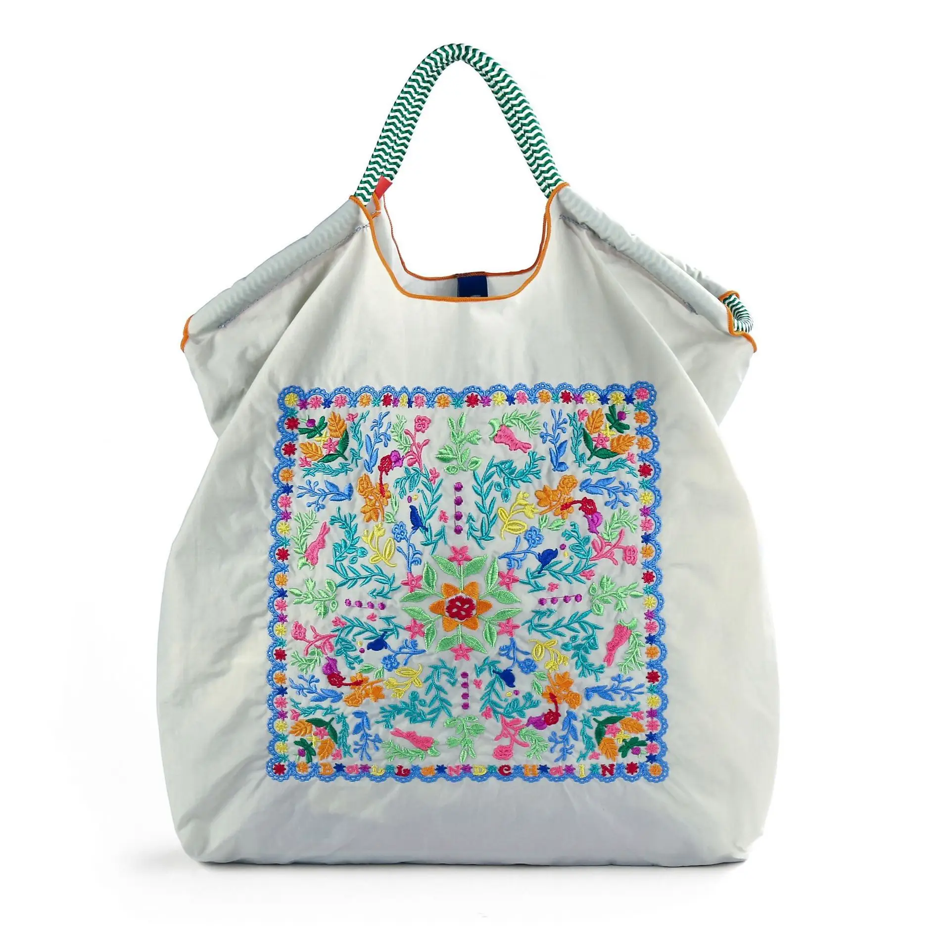 Trendy Cartoon Embroidered Canvas Tote Bag - Image 16