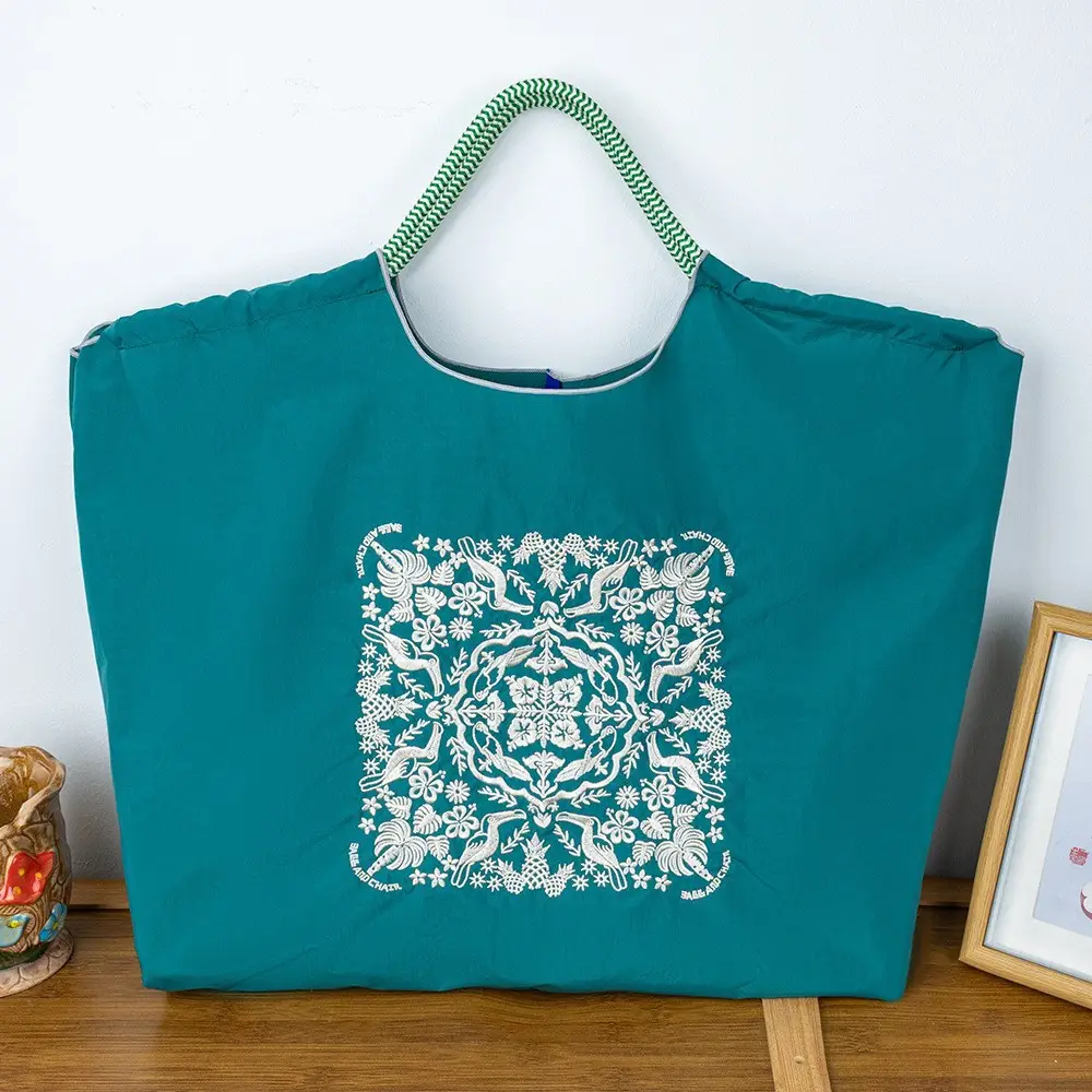 Trendy Cartoon Embroidered Canvas Tote Bag - Image 21