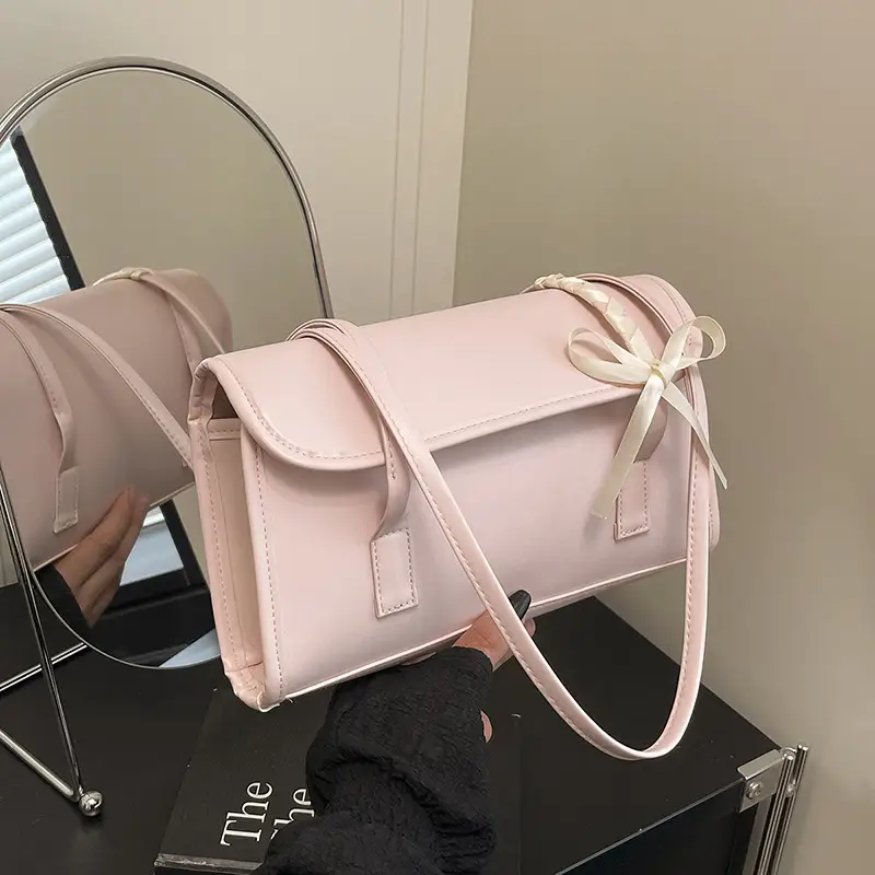 White Bow Tie Shoulder Bag for Women