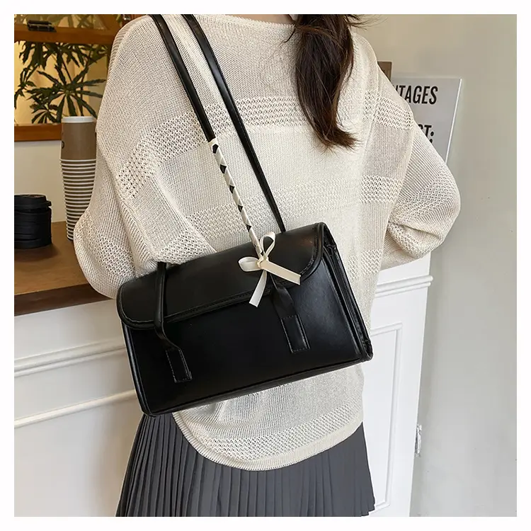 White Bow Tie Shoulder Bag for Women — feature 10