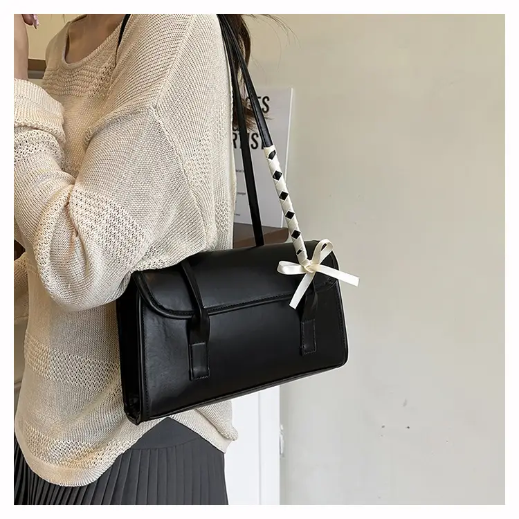 White Bow Tie Shoulder Bag for Women — feature 11