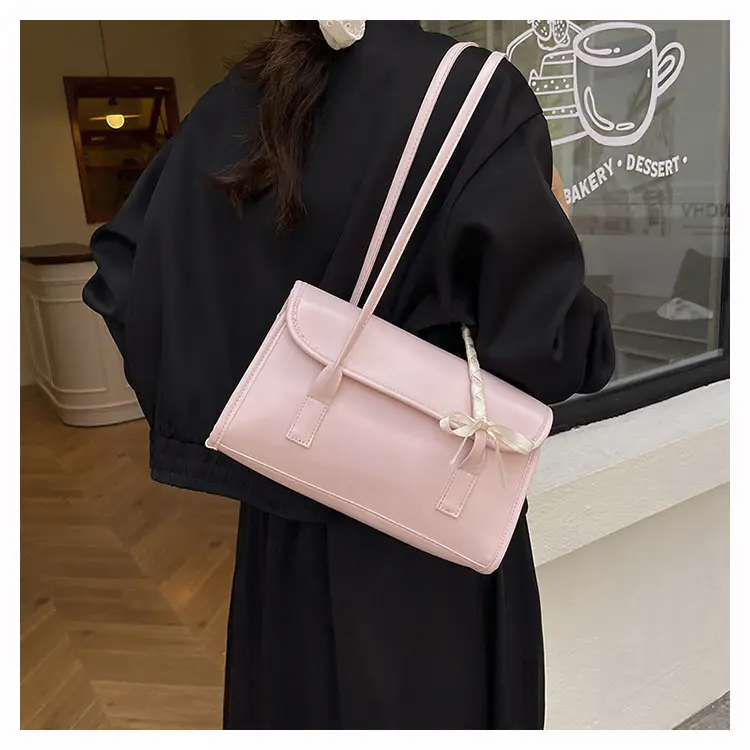 White Bow Tie Shoulder Bag for Women — feature 14