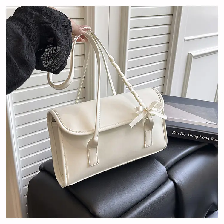 White Bow Tie Shoulder Bag for Women — feature 20