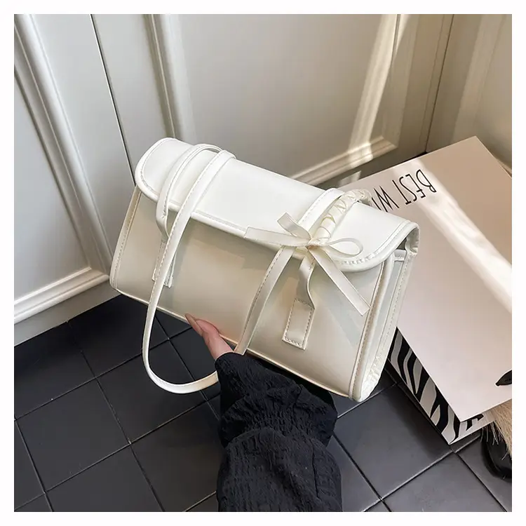 White Bow Tie Shoulder Bag for Women — feature 22