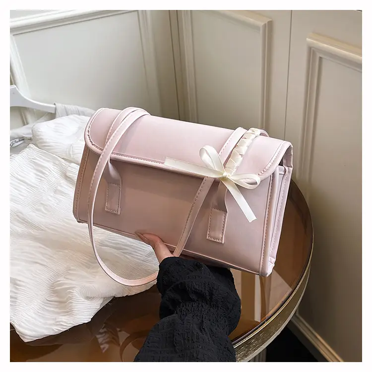 White Bow Tie Shoulder Bag for Women — feature 25