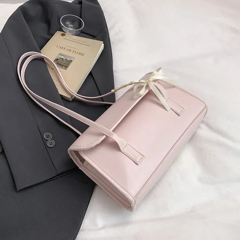 White Bow Tie Shoulder Bag for Women