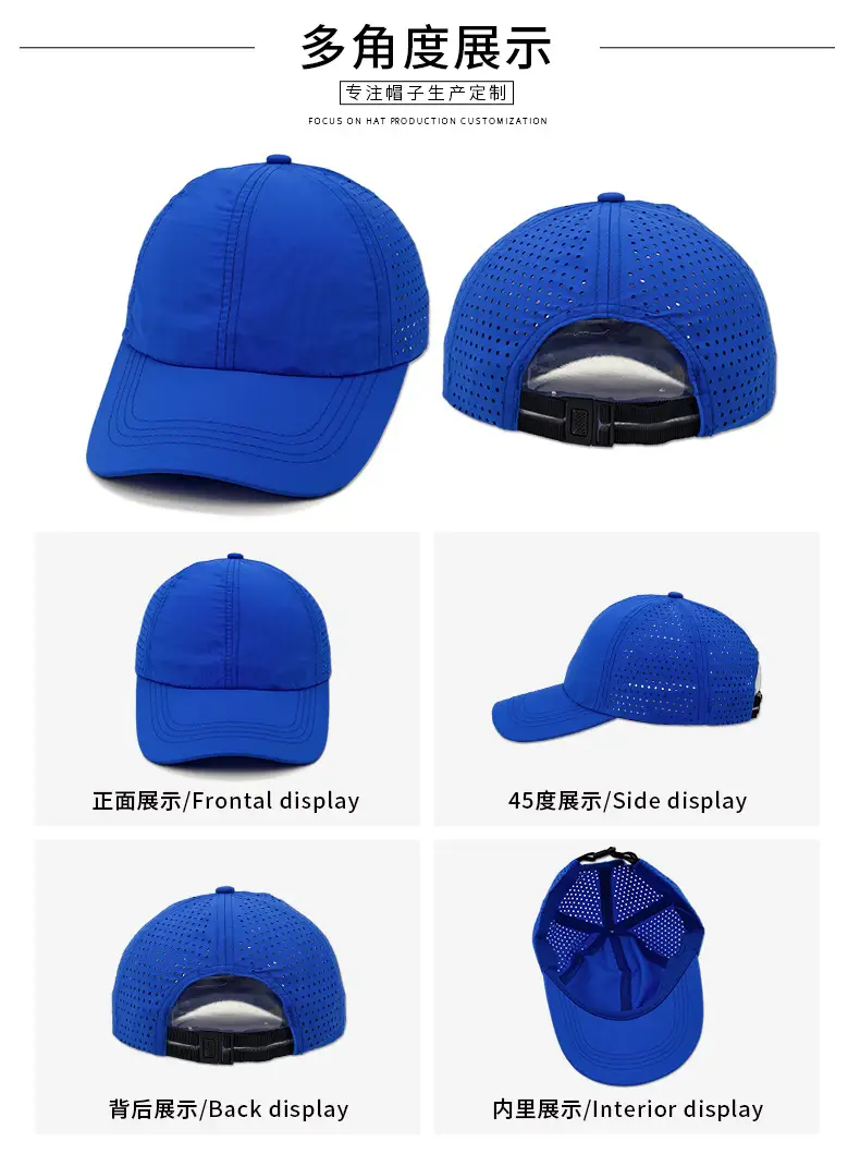 Blue Baseball Cap Customizable for Summer Sun Protection — feature 8