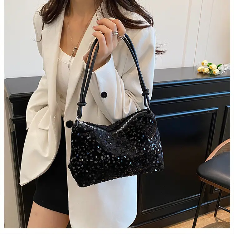 Black Sequin Shoulder Bag 2025 Women's Casual Stylish — feature 10