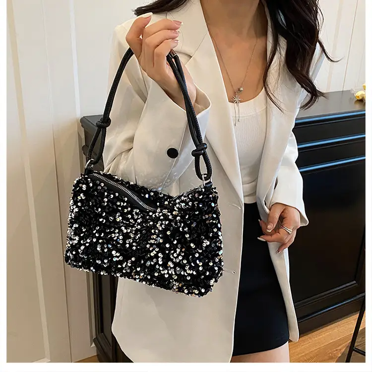 Black Sequin Shoulder Bag 2025 Women's Casual Stylish — feature 14