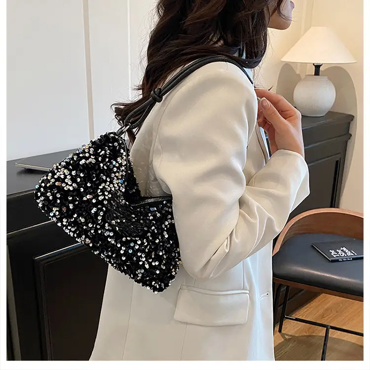 Black Sequin Shoulder Bag 2025 Women's Casual Stylish — feature 15