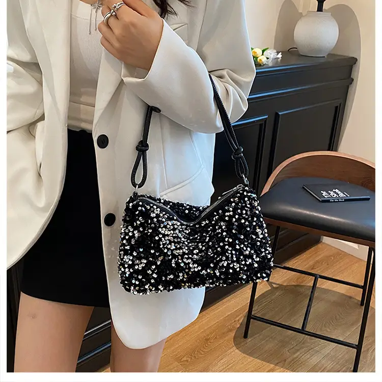Black Sequin Shoulder Bag 2025 Women's Casual Stylish — feature 16