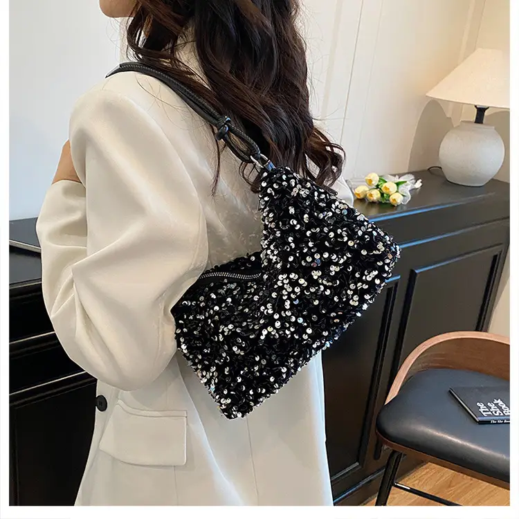 Black Sequin Shoulder Bag 2025 Women's Casual Stylish — feature 17