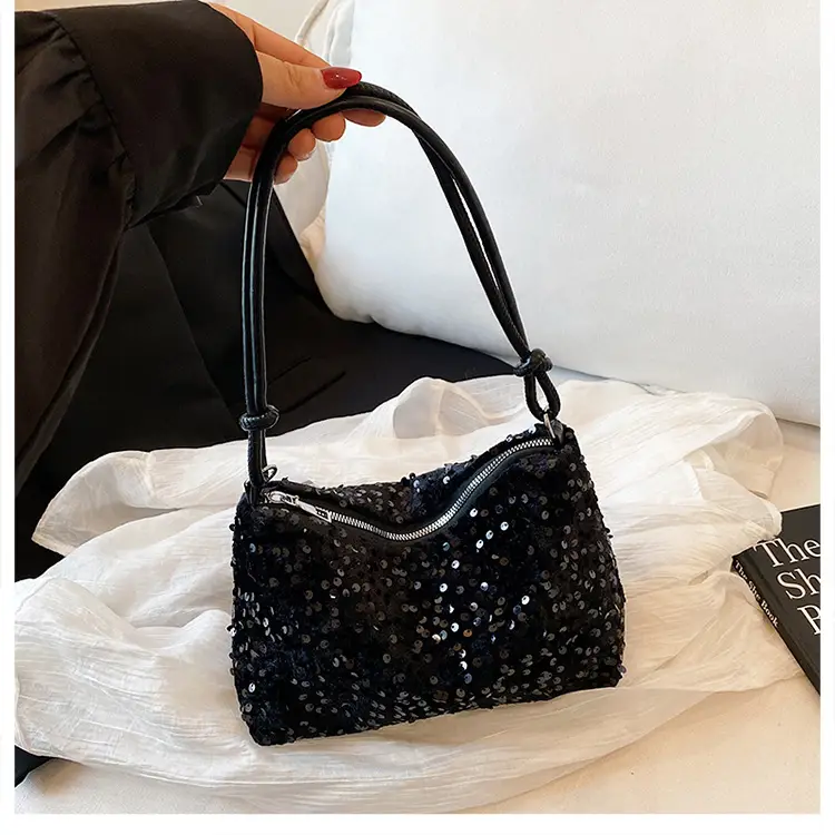 Black Sequin Shoulder Bag 2025 Women's Casual Stylish — feature 19