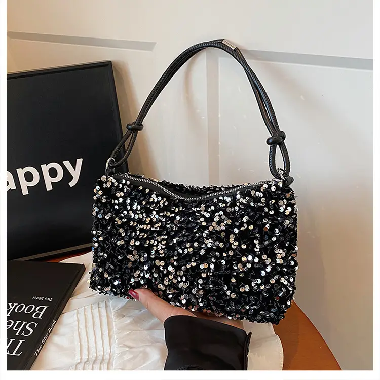 Black Sequin Shoulder Bag 2025 Women's Casual Stylish — feature 21