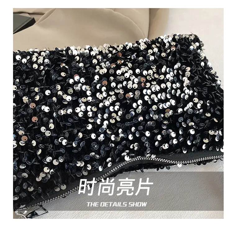Black Sequin Shoulder Bag 2025 Women's Casual Stylish — feature 5