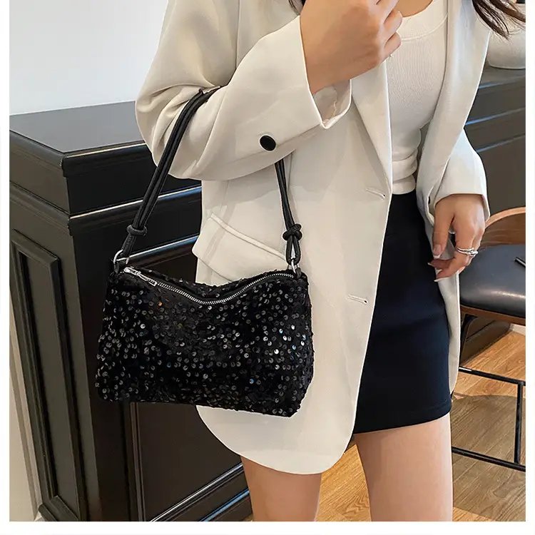 Black Sequin Shoulder Bag 2025 Women's Casual Stylish — feature 8