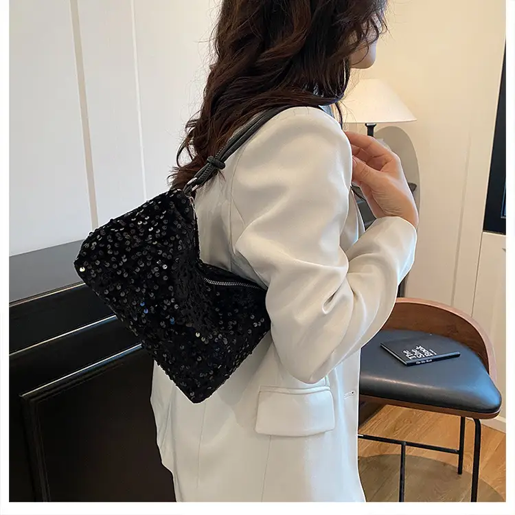 Black Sequin Shoulder Bag 2025 Women's Casual Stylish — feature 9