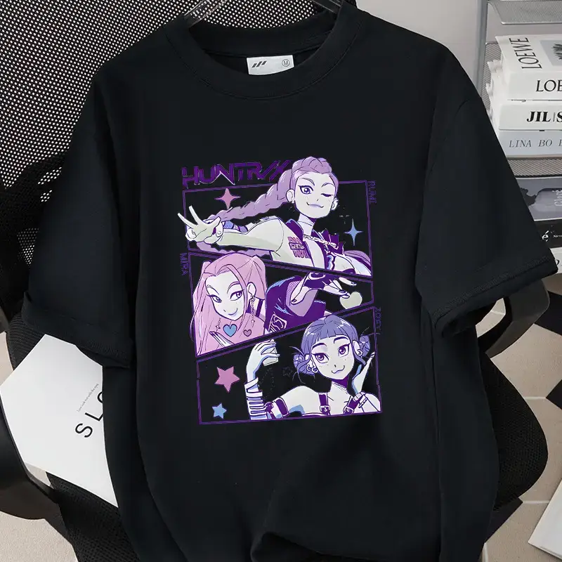 Girls Hana Printed T-Shirt Black Loose Fit Casual - Image 12
