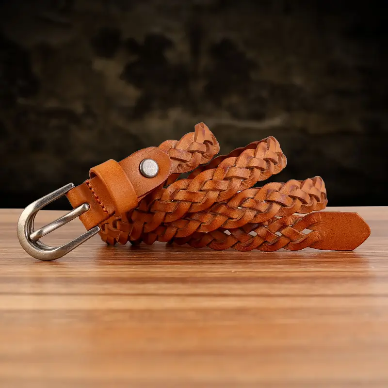 Brown Hand-Woven Women's Belt European American Fashion