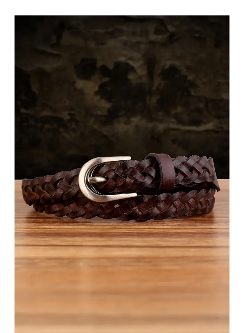 Brown Hand-Woven Women's Belt European American Fashion — feature 13