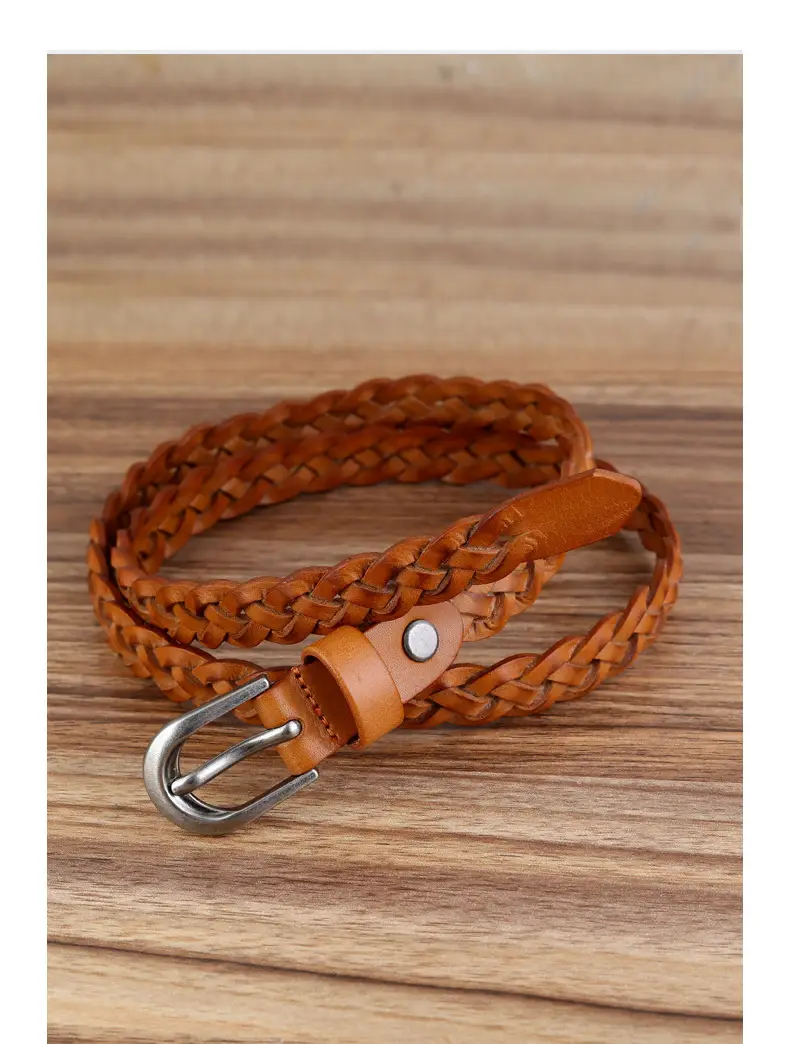 Brown Hand-Woven Women's Belt European American Fashion — feature 16