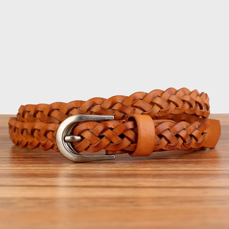 Brown Hand-Woven Women's Belt European American Fashion - Image 2