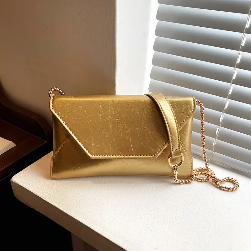 Gold Embroidered Crossbody Phone Bag for Women - Image 4
