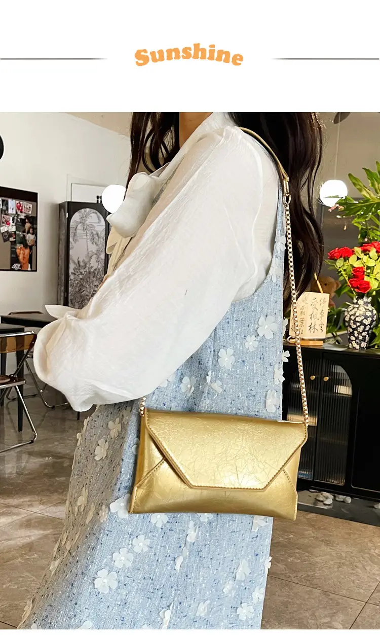 Gold Embroidered Crossbody Phone Bag for Women — feature 2