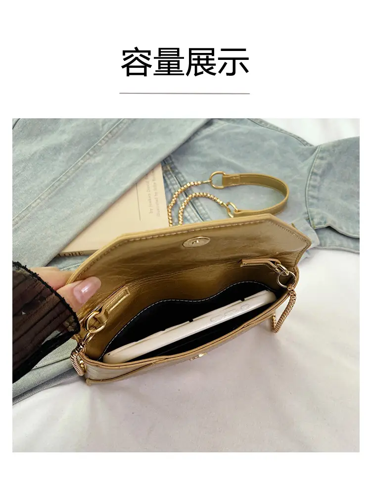 Gold Embroidered Crossbody Phone Bag for Women — feature 7