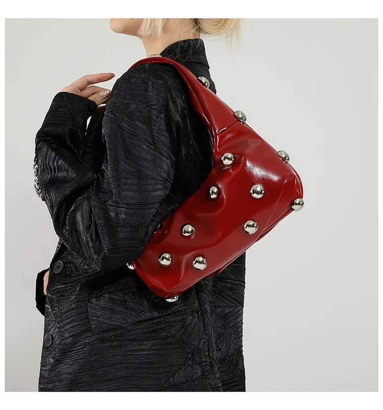 Brown Metallic Button Shoulder Bag for Women — feature 27