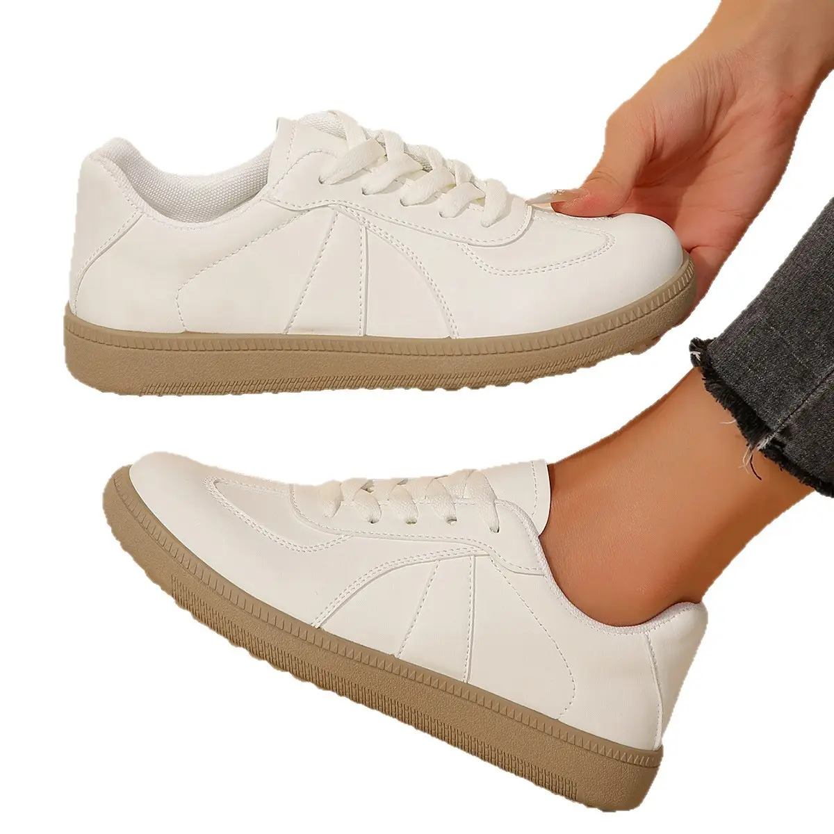 White Lace-Up Women's Summer Flats 2025 - Image 5