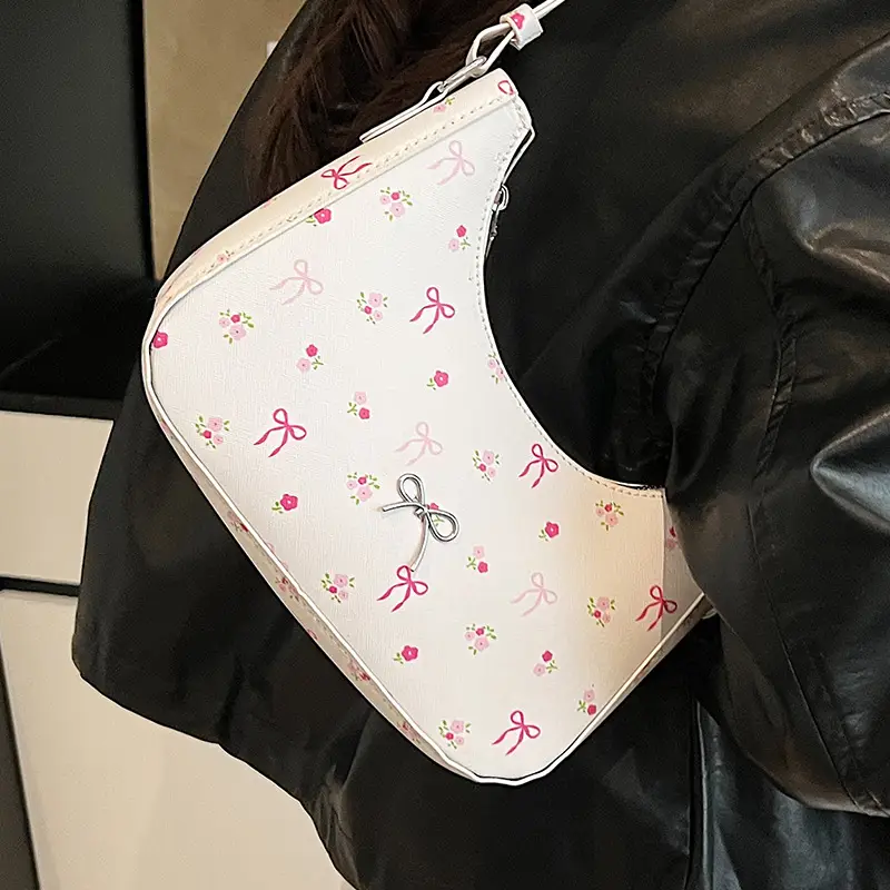 Pink Sweet Print One Shoulder Armpit Bag for Women - Image 5