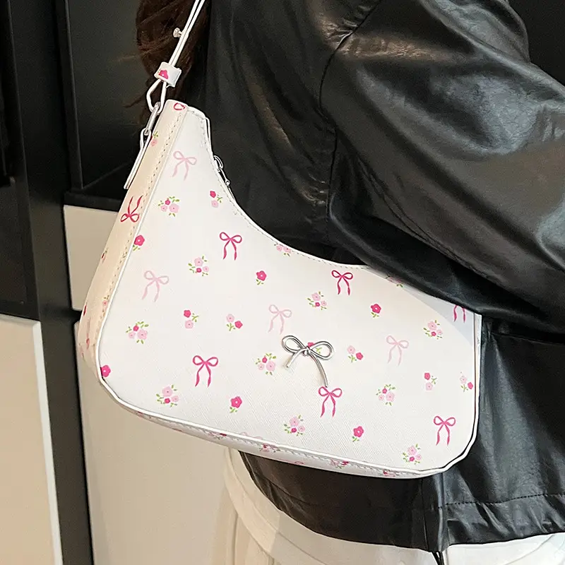 Pink Sweet Print One Shoulder Armpit Bag for Women - Image 6