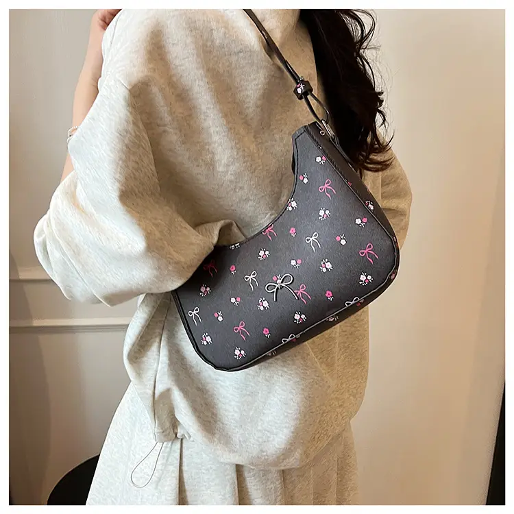 Pink Sweet Print One Shoulder Armpit Bag for Women — feature 19