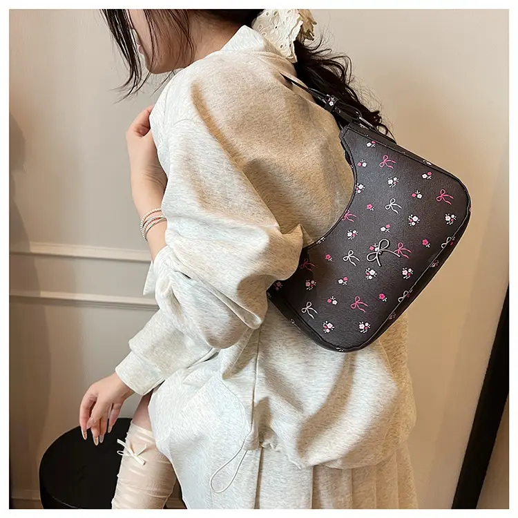 Pink Sweet Print One Shoulder Armpit Bag for Women — feature 20